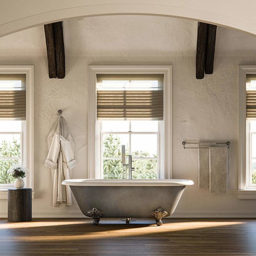Rosa Cast Iron Clawfoot Bathtub, 60", Brushed Nickel Feet