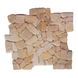 Golden Tumbled Flat Natural stone mosaic tile - Mosaic Tile
