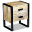 vidaXL Solid Mango Wood Side Table With 2-Drawer, 43x33x51 cm