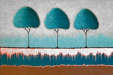 Three Teal Trees