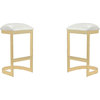 Manhattan Comfort Aura 28.54" Faux Leather Barstool in White (Set of 2)