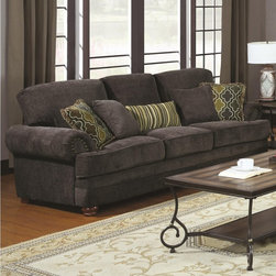Colton Chenille Sofa in Smokey Grey - Sofas