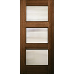 Knockety - Continental 3 Lite Mahogany Door, Canyon Brown, Right Hand in-Swing - Available in Charcoal and Canyon Brown
