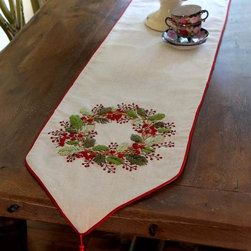 Winterberry Wreath Table Runner - Holiday Accents And Figurines