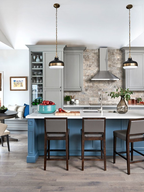 Best Galley Kitchen with Blue Cabinets Design Ideas & Remodel Pictures ...