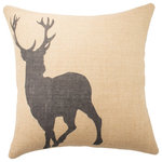 The Watson Shop - Elk Burlap Pillow - Add a little charm to your living space! This handmade burlap pillow features a noble elk print. Its simple design makes this piece perfect for almost any decor, from rustic to eclectic. Place it on a sofa, bed, or chair for comfort and style.