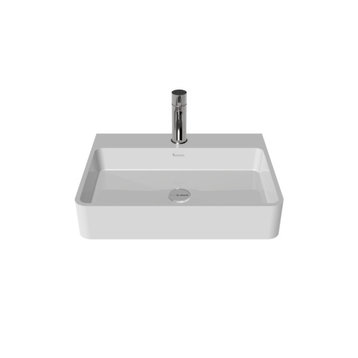 Badeloft Stone Resin Wall-Mounted Sink, Glossy White