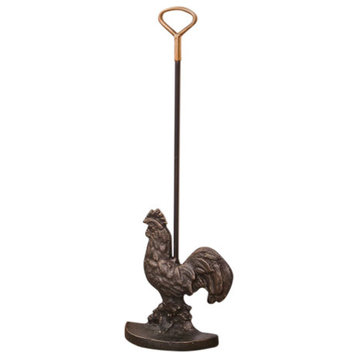 Rooster Doorstop, Bronze
