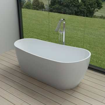 ADM Bathroom Elipsed Freestanding Bathtub, White, 66.9" - SW-161 (67 x 39)