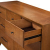 Flynn Mid Century Modern 7 Drawer Dresser, Acorn