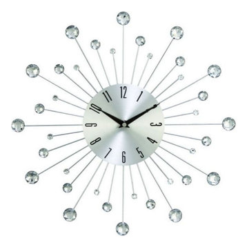 SILVER WALL CLOCK BUTTERFLIESstainless steel design wall clock decorstickers 