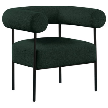 Blake Boucle Fabric Upholstered Accent Chair, Green