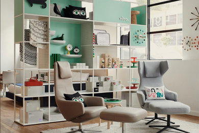 Living room - modern living room idea in Chicago
