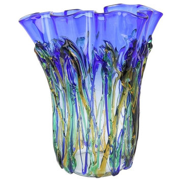 GlassOfVenice Murano Glass Oceanos Abstract Art Vase
