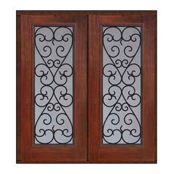 Prehung Entry Double Door 80 Fiberglass Palermo Full Lite GBG Glass - Front Doors
