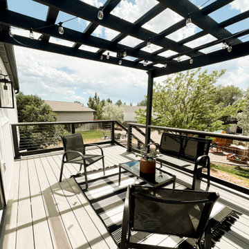 Sleek Black and White: Muzata Cable Railings Elevate Deck Design