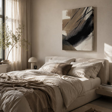 Organic Modern Canvas Wall Art Set – Earth Flow & Brush Rhythm