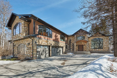 Example of an exterior home design in Edmonton