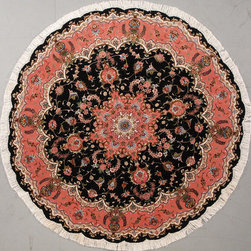 Round Persian Tabriz rug 5'3 diameter - Area Rugs