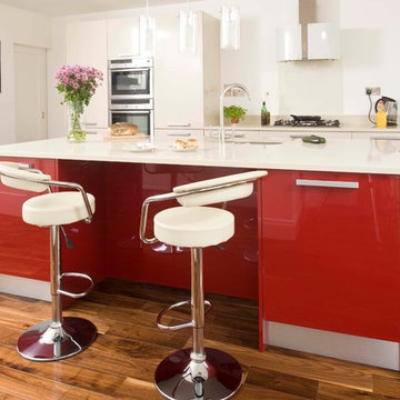 Red/ cream glossy Kitchen