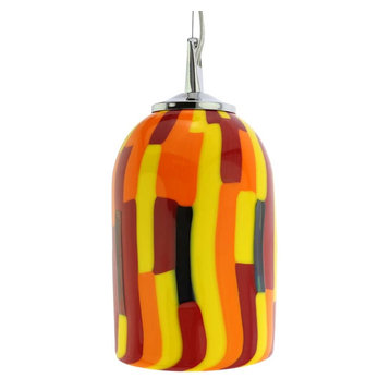 13 1/2" Tall Details about   Murano Bavai Conicity Art Glass Red & Yellow Pendant Light Shade 