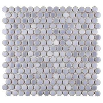 Hudson Penny Round Grey Eye Porcelain Floor and Wall Tile