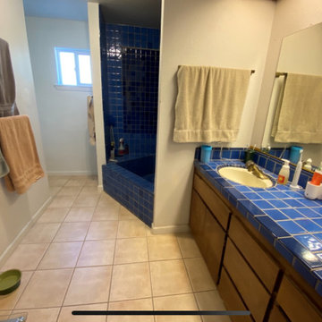 BEFORE - Master Bathroom, lots of tile and grout!