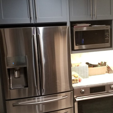 Light Blue/Gray Shaker and Espresso Shaker Kitchen