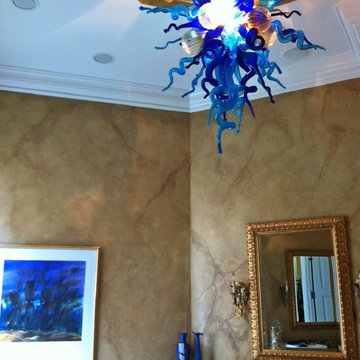 Custom 60 Stem Art Glass Chandelier - Naples, FL residential installation