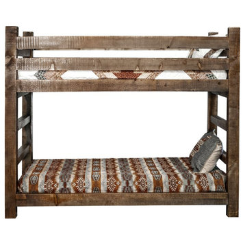 Montana Woodworks Homestead Solid Wood Twin over Twin Bunk Bed in Brown