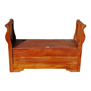 Rustic Handcrafted Barrel Bench Re Purposed Solid Wood Storage