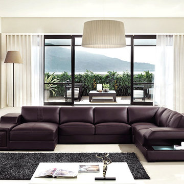 Brown Sectional Sofas in Genuine Leather