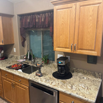 Cabinet Reface With Color-Matched Stain