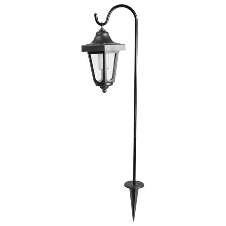Pure Garden Solar LED Hanging Coach Lanterns, Black, Set of 2