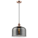 Innovations Lighting - Large Bell 1-Light LED Pendant, Antique Copper, Glass: Plated Smoked - One of our largest and original collections, the Franklin Restoration is made up of a vast selection of heavy metal finishes and a large array of metal and glass shades that bring a touch of industrial into your home.