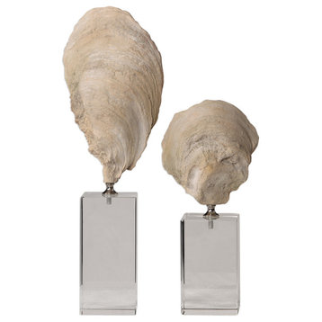 Uttermost Oyster Shell Sculptures, 2-Piece Set