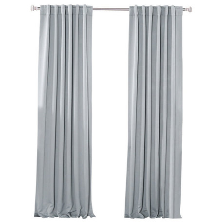 Solid Thermal Blackout Curtain Panels, Gray, 108", Set of 2