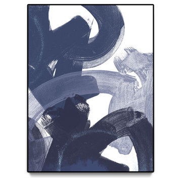 "Blue on Blue I" Oversized Framed Canvas, 60" x 40"