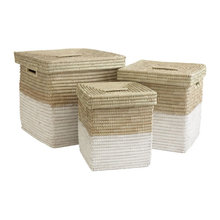 Rattan storage basket