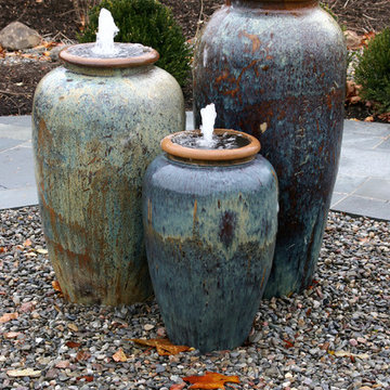 Colorful Fountain Urns