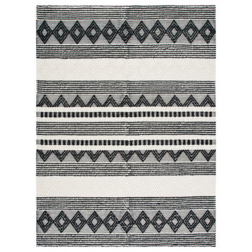 Safavieh Couture Natura Collection NAT102 Rug, Black/Ivory, 10'x14'
