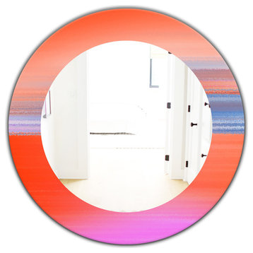 Designart Pink Spheres 13 Midcentury Frameless Oval Or Round Wall Mirror, 32x32