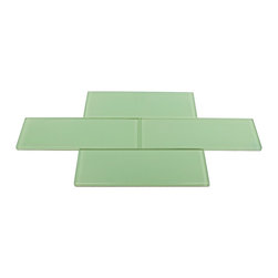 3x9 Green Subway Glass Tiles - Home Accessories & Decor