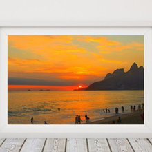 Sunset in summer at Ipanema Beach, Rio de Janeiro, Brazil.