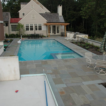 Pool project, flagstone paving