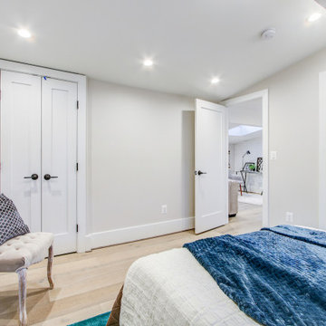 Basement remodel with bedroom space, closet space, living area,Irving