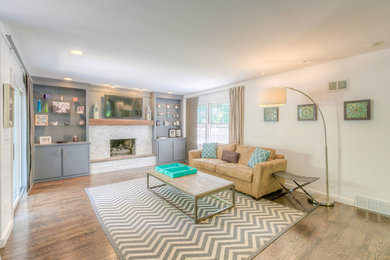 Trendy family room photo in Kansas City