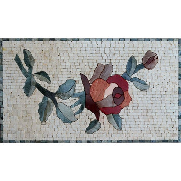Mosaic Art, Tulips Swirl Pattern, 24"x41"
