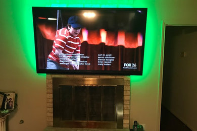 65” TV mount with led lights