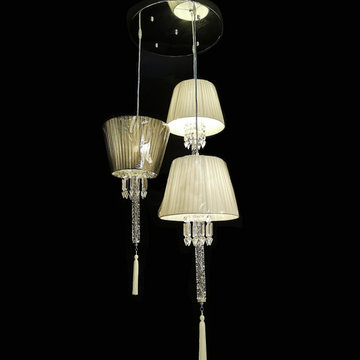 3 Light restaurant retro Crystal chandelier